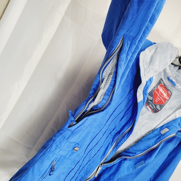 * Sims snowboarding medium jacket blue snowflake print zippers hidden pockets - Picture 9 of 13